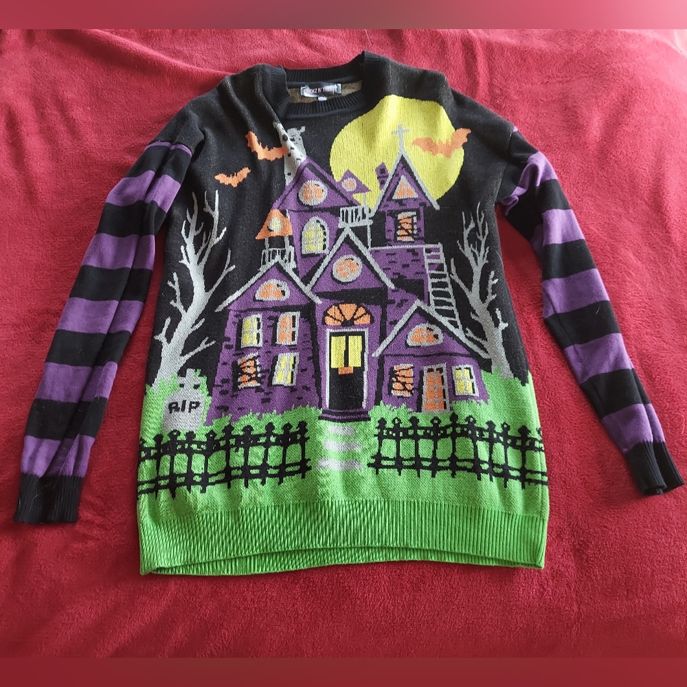 Trickz N' Treatz Dolls Kill Eerie Estate Intarsia Sweater